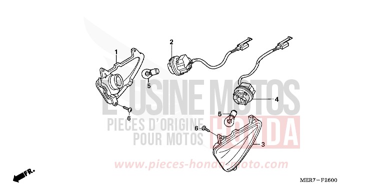 WINKER (CBF600S/SA) for CBF600S EMERGENCY RED METALLIC (R311) from 2006