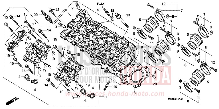 CYLINDER HEAD for CBF600S PEARL COOL WHITE (NHA16) from 2010