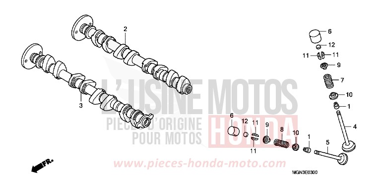 CAMSHAFT/VALVE for CBF600S PEARL COOL WHITE (NHA16) from 2010