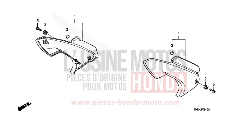 SIDE COVER for CBF600S PEARL COOL WHITE (NHA16) from 2010