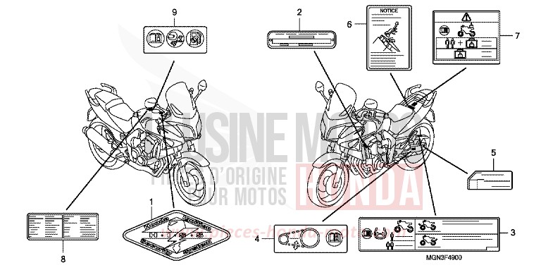 CAUTION LABEL for CBF600S PEARL COOL WHITE (NHA16) from 2010