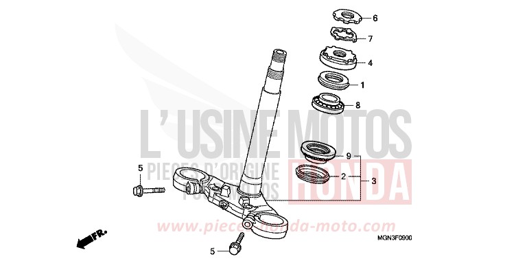 STEERING STEM for CBF600S PEARL NIGHTSTAR BLACK (NHA84) from 2010