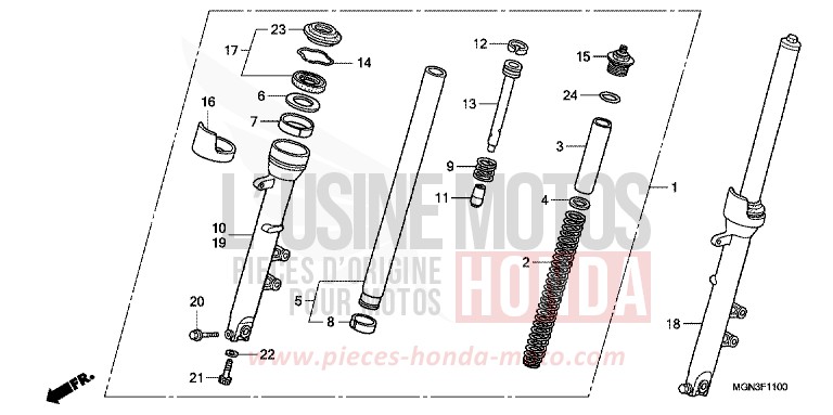 FRONT FORK for CBF600S PEARL NIGHTSTAR BLACK (NHA84) from 2010
