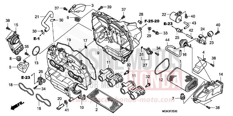 AIR CLEANER for CBF600S PEARL NIGHTSTAR BLACK (NHA84) from 2010