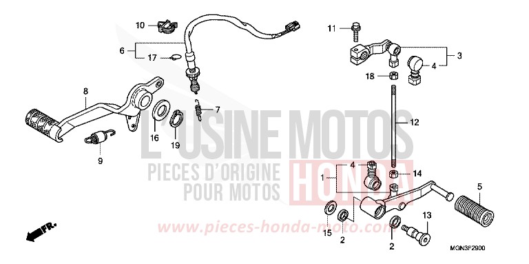 BRAKE PEDAL/CHANGE PEDAL for CBF600S PEARL NIGHTSTAR BLACK (NHA84) from 2010