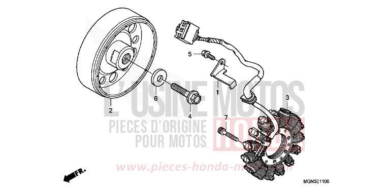 GENERATOR for CBF600S PEARL SIENA RED (R320) from 2010