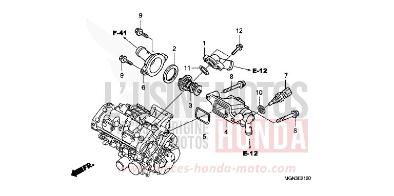 TERMOSTATO per CBF600S PEARL SIENA RED (R320) del 2010