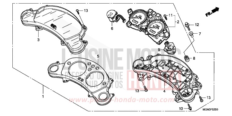 METER (CBF600S/SA) for CBF600S PEARL SIENA RED (R320) from 2010