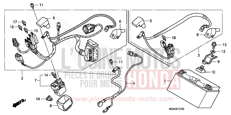 BATTERY for CBF600S PEARL SIENA RED (R320) from 2010