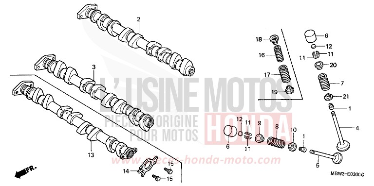 CAMSHAFT/VALVE for CBR600F ACCURATE SILVER METALLIC (NH146) from 2001