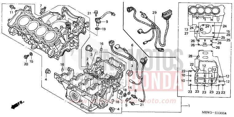 CRANKCASE for CBR600F ACCURATE SILVER METALLIC (NH146) from 2001