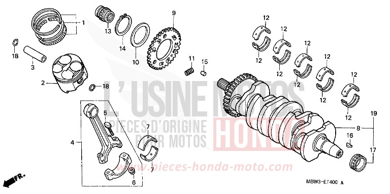 CRANKSHAFT/PISTON for CBR600F ACCURATE SILVER METALLIC (NH146) from 2001