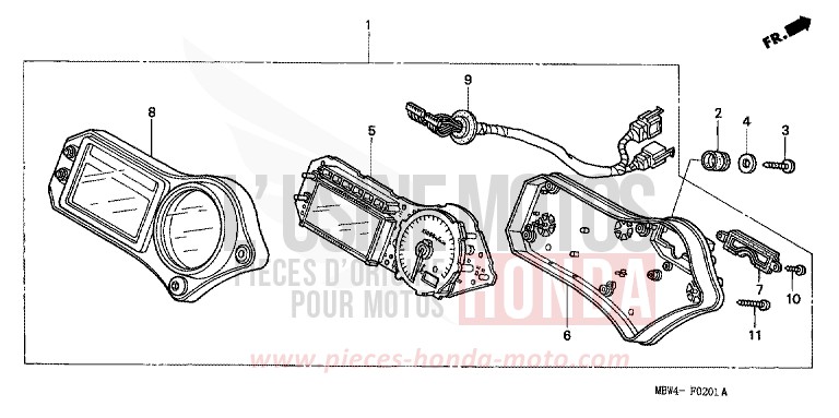 METER (2) for CBR600F ACCURATE SILVER METALLIC (NH146) from 2001