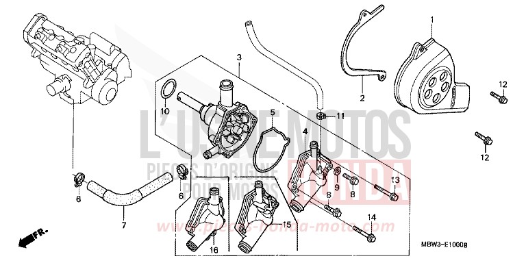 POMPA ACQUA per CBR600F BLACK (NH1) del 2001
