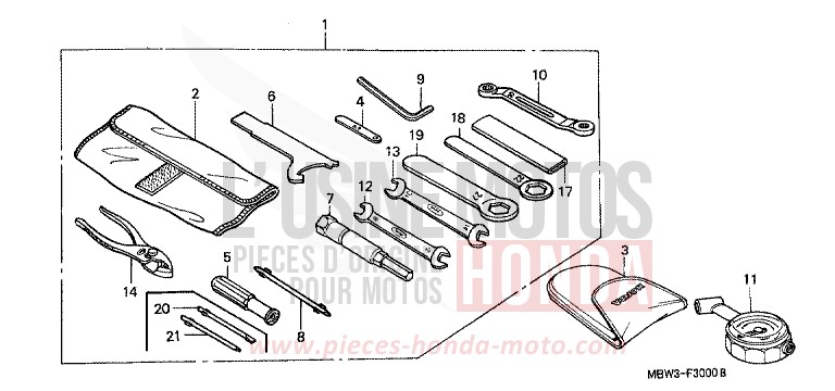 ATTREZZI per CBR600F BLACK (NH1) del 2001