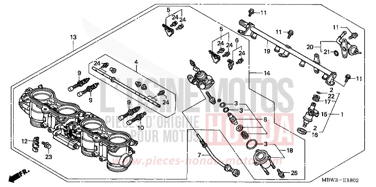 THROTTLE BODY for CBR600F PEARL FLASH YELLOW (Y163) from 2001