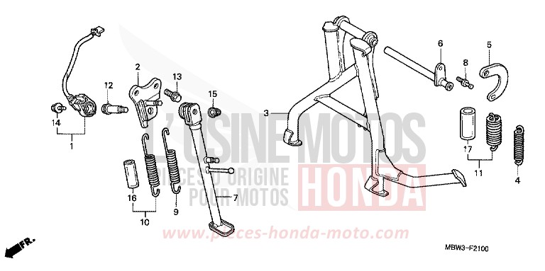 STAND for CBR600F PEARL FLASH YELLOW (Y163) from 2001