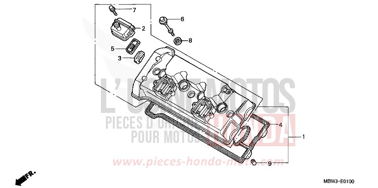 CYLINDER HEAD COVER for CBR600F SPARKLING RED (R127) from 2001