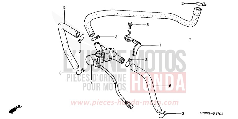 AIR INJECTION CONTROL VALVE (2) for CBR600F SPARKLING RED (R127) from 2001