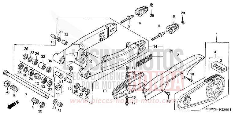 FORCELLONE per CBR600F SPARKLING RED (R127) del 2001