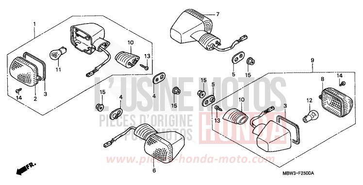 FRECCIA (1) per CBR600F SPARKLING RED (R127) del 2001