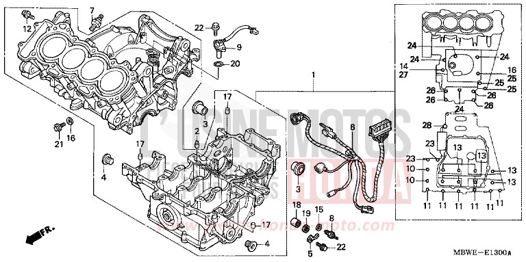 CRANKCASE for CBR600F ACCURATE SILVER METALLIC (NH146) from 2002