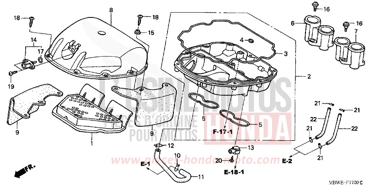 AIR CLEANER for CBR600F ACCURATE SILVER METALLIC (NH146) from 2002