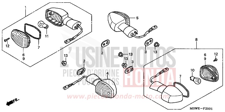 WINKER (CBR600F/FS/FR) (CBR600F4-KO,2KO,U) for CBR600F ACCURATE SILVER METALLIC (NH146) from 2002
