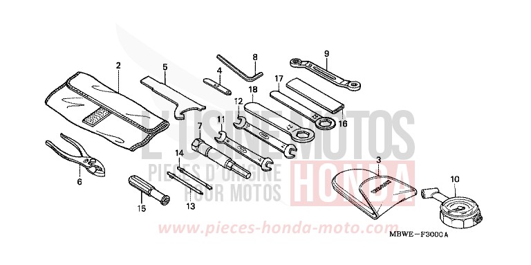 ATTREZZI per CBR600F LAPIS BLUE METALLIIC (PB257) del 2002