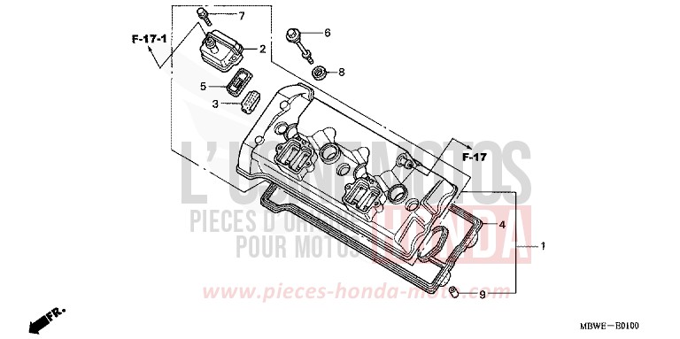 CYLINDER HEAD COVER for CBR600F ACCURATE SILVER METALLIC (NH146) from 2003