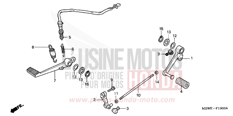 BRAKE PEDAL/CHANGE PEDAL for CBR600F ACCURATE SILVER METALLIC (NH146) from 2003