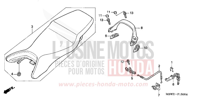 SEAT (CBR600F/F44) for CBR600F BLACK (NH1) from 2003