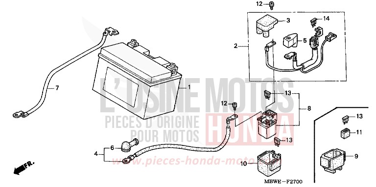 BATTERY for CBR600F BLACK (NH1) from 2003