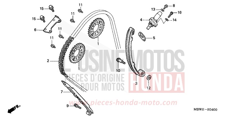 CAM CHAIN/TENSIONER for CBR600F ITALIAN RED (R157) from 2004