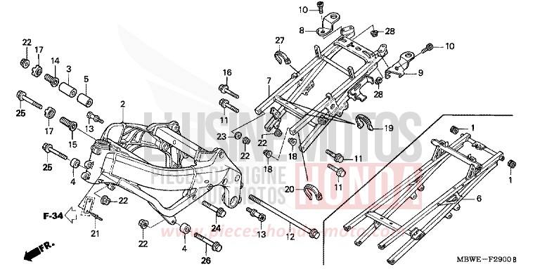 TELAIO per CBR600F ITALIAN RED (R157) del 2004