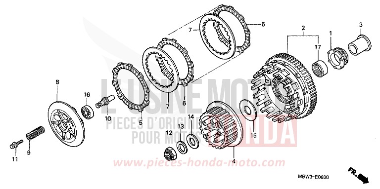 CLUTCH for CBR600F BLACK (NH1) from 2005