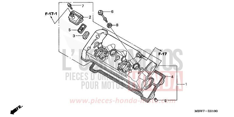 CYLINDER HEAD COVER for CBR600F IRON NAIL SILVER METALLIC-U (NH167) from 2005