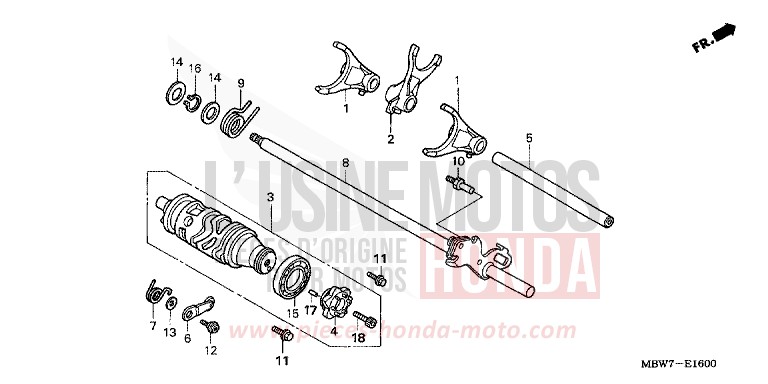 GEARSHIFT DRUM for CBR600F IRON NAIL SILVER METALLIC-U (NH167) from 2005