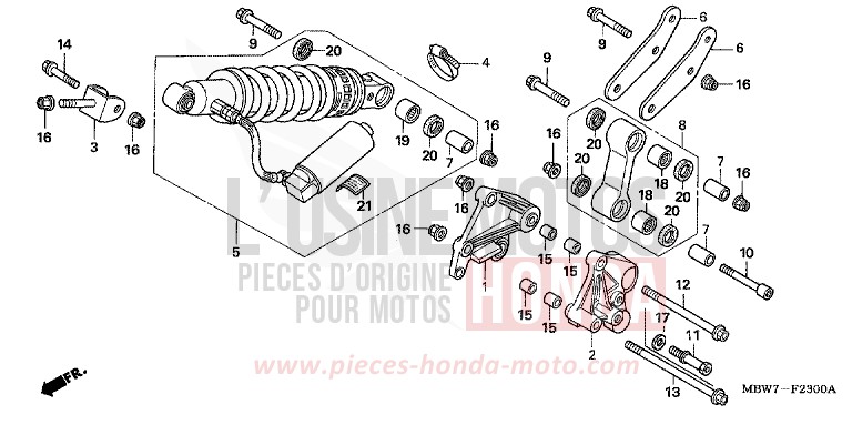 REAR CUSHION for CBR600F IRON NAIL SILVER METALLIC-U (NH167) from 2005