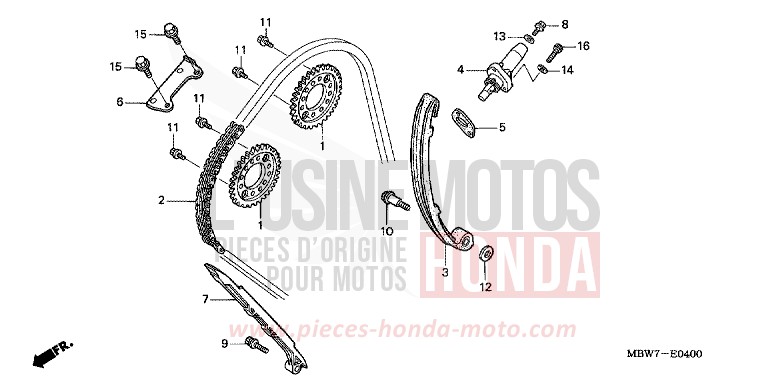 CAM CHAIN/TENSIONER for CBR600F ITALIAN RED (R157) from 2005