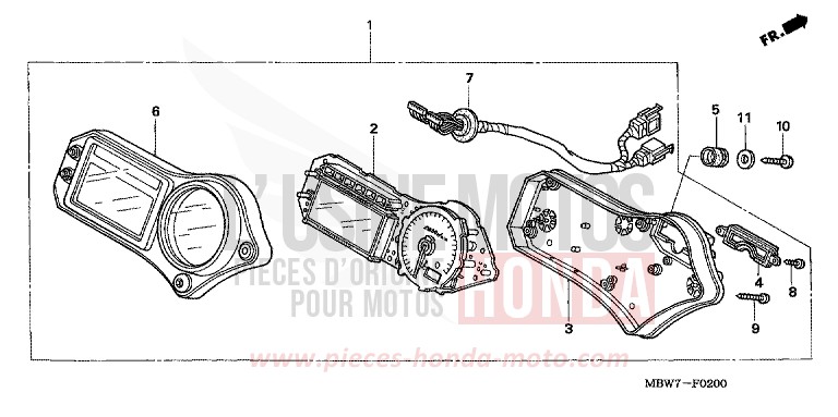 METER for CBR600F ITALIAN RED (R157) from 2005