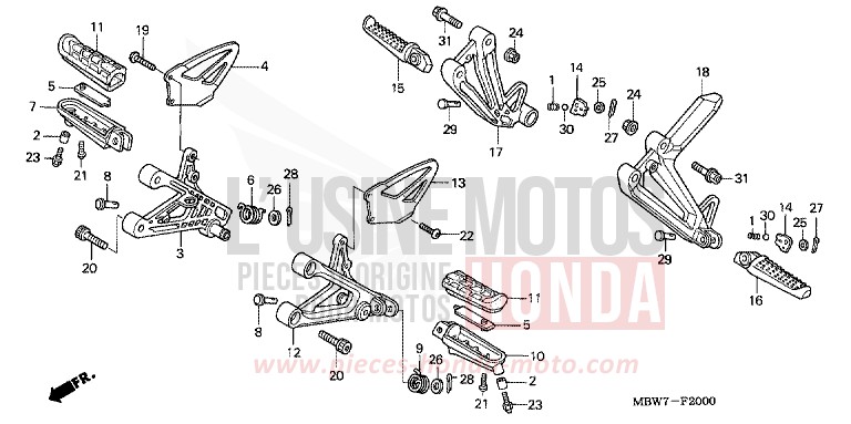 STEP for CBR600F ITALIAN RED (R157) from 2005