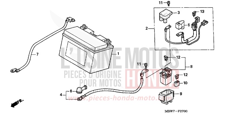 BATTERY for CBR600F ITALIAN RED (R157) from 2005