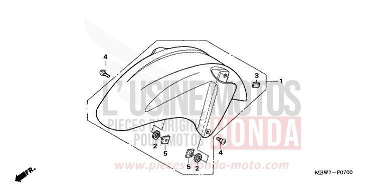 FRONT FENDER for CBR600F DEGITAL SILVER METALLIC (NHA30) from 2006