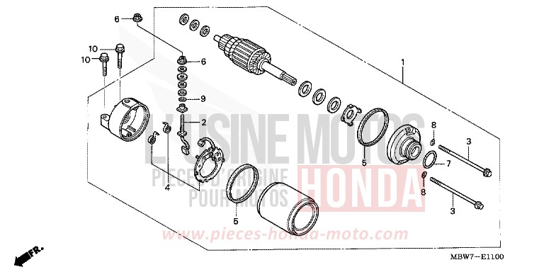 STARTING MOTOR for CBR600F ITALIAN RED (R157) from 2006