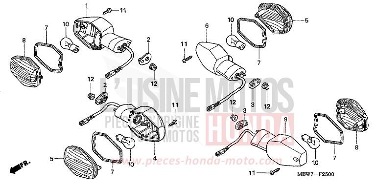 WINKER for CBR600F ITALIAN RED (R157) from 2006
