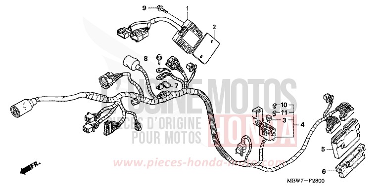 WIRE HARNESS for CBR600F ITALIAN RED (R157) from 2006