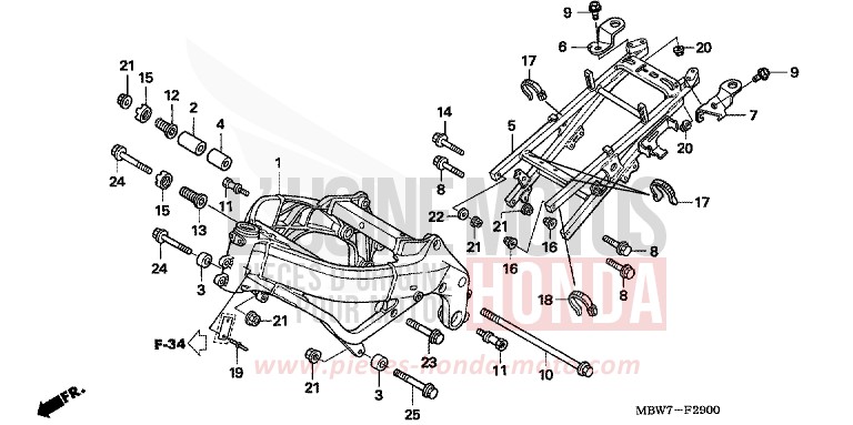 FRAME BODY for CBR600F ITALIAN RED (R157) from 2006