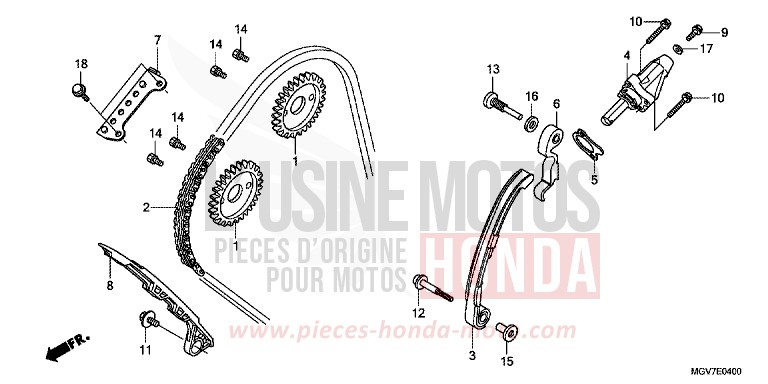 CAM CHAIN/TENSIONER for CBR600F PEARL COOL WHITE (NHA16) from 2011