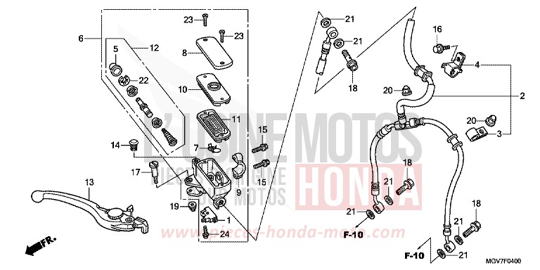 FR. BRAKE MASTER CYLINDER (CBR600F) for CBR600F PEARL COOL WHITE (NHA16) from 2011